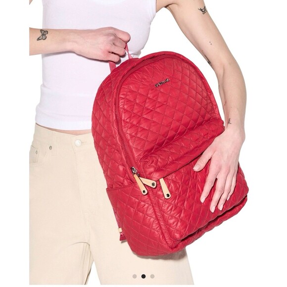 NWOT MZ Wallace Red Apple Metro Backpack Quilted W/Pouch Travel, Gym, School main image 9